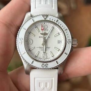 Super Clone Breitling Superocean 44 White Dial Stainless Steel White Rubber Strap BLS Factory