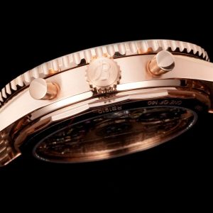 Breitling Navitimer Moonphase Chronograph Super Clone – GR Factory Rose Gold Dial on Bracelet