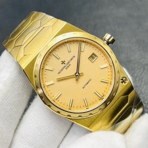 Super Clone Vacheron Constantin Historiques 222 37mm Gold Dial Yellow Gold Case Integrated Bracelet V9 Factory
