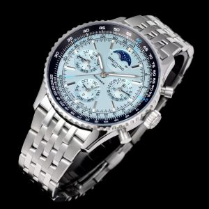 Breitling Navitimer Moonphase Chronograph Super Clone – TW Factory Ice Blue Dial on Bracelet