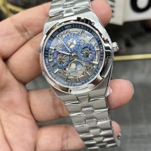 Super Clone Vacheron Constantin Overseas Perpetual Calendar Skeleton 41.5mm Stainless Steel Integrated Bracelet BBS Factory (V3 Edition)