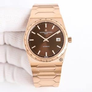 Super Clone Vacheron Constantin Historiques 222 37mm Brown Dial Rose Gold Case Integrated Bracelet VC+ Factory