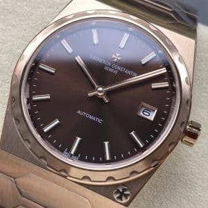 Super Clone Vacheron Constantin Historiques 4200H/000R-9359 37mm Brown Dial Rose Gold Case Integrated Bracelet SJ Factory