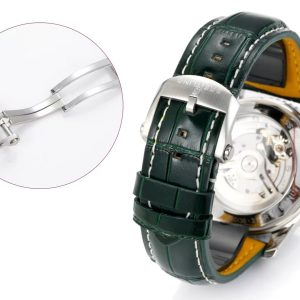 Breitling Navitimer Super Clone — Steel Case, Green Dial, Green Leather Strap (Chronograph Edition)