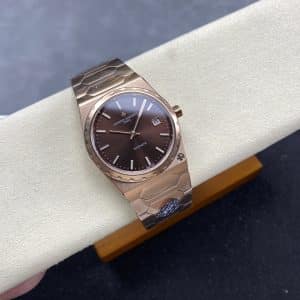 Super Clone Vacheron Constantin Historiques 4200H/000R-9359 37mm Brown Dial Rose Gold Case Integrated Bracelet SJ Factory