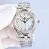 Super Clone Vacheron Constantin Overseas 33mm Mother-of-Pearl Dial Diamond Bezel Stainless Steel Integrated Bracelet PPF Factory