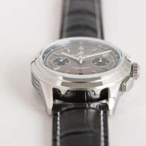 Super Clone Breitling Premier Chronograph 42 Smoke-Grey Dial Stainless Steel Black Leather BLS Factory