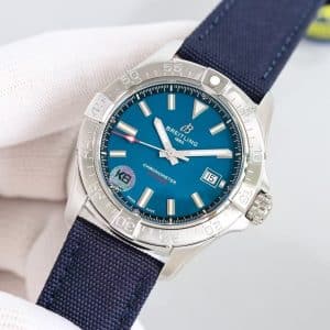 Super Clone Breitling Avenger 43 Blue Dial Stainless Steel Fabric Strap GF Factory