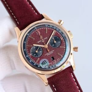Super Clone Breitling Premier Chronograph 42 Burgundy Textured Dial – KB Factory
