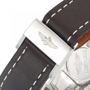 Breitling Navitimer Super Clone – BLS Factory Stainless Steel Silver Dial Rose-Gold Hands on Black Leather (Original-Spec Open-Mold Movement)