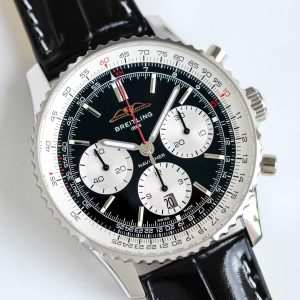 Breitling Navitimer Super Clone – BLS Factory Stainless Steel Black Dial White Sub-Dials on Black Leather
