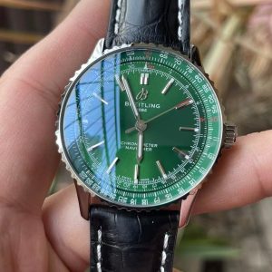 Breitling Navitimer Super Clone – BLS Factory Silver Case Green Dial Edition
