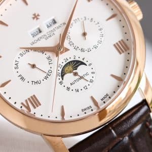 Super Clone Vacheron Constantin Historiques 3100V/000R-B422 40mm Off White Dial Rose Gold Case Leather Strap TW Factory