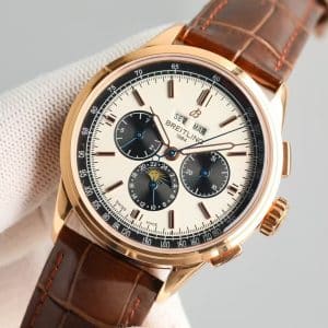 Super Clone Breitling Premier Moonphase Calendar – BLS Factory (Rose Gold / Cream Dial)
