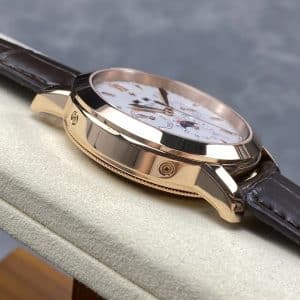 Super Clone Vacheron Constantin Traditionnelle 43175/000R Style 41mm Silver Dial Rose Gold Case Leather Strap TW Factory