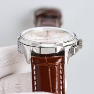 Super Clone Breitling Premier Chronograph 42 Silver-White Dial Stainless Steel Black Leather BLS Factory