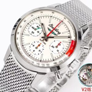 Super Clone Breitling Top Time 41 Classic Cream Dial Stainless Steel Mesh Bracelet BLS Factory