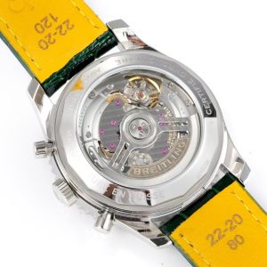 Breitling Navitimer Super Clone — Steel Case, Green Dial, Green Leather Strap (Chronograph Edition)