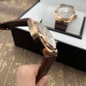 Vacheron Constantin Overseas 4500V Style (Three-Hand Date) · 41mm · Rose-Gold Tone Case · White Dial · Leather Strap · MKS Factory · Citizen 9019 Automatic (Low-Cannon-Pinion, Zero-Fault Architecture)
