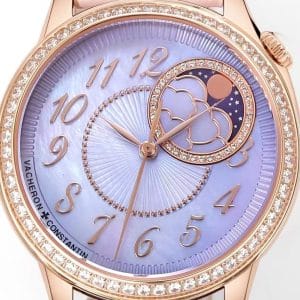 KB Factory Super Clone Vacheron Constantin Égérie Moon Phase Lilac Mother-of-Pearl Dial Ref. 8005F/000R-B958 Replica