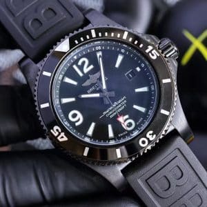 Super Clone Breitling Superocean 44 Black Dial Black Bezel Rubber Strap BLS Factory