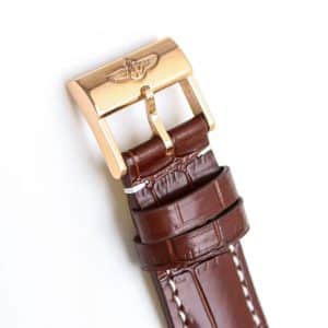 Super Clone Breitling Premier Chronograph 42 Ivory Dial Rose-Gold Tone Case Brown Leather BLS Factory