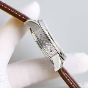 Super Clone Breitling Premier Chronograph 42 Silver-White Dial Stainless Steel Black Leather BLS Factory