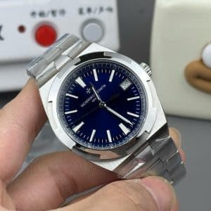 Super Clone Vacheron Constantin Overseas 41mm Blue Dial Stainless Steel Integrated Bracelet 8F Factory