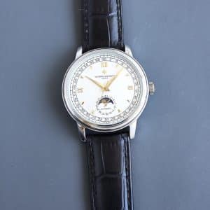 Super Clone Vacheron Constantin Historiques 47101 40mm White Dial Steel Case Leather Strap TW Factory