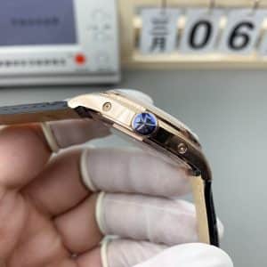 Super Clone Vacheron Constantin Fiftysix 4000E/000R-B438 40mm Silver Complete Calendar Dial Pink Gold Case Leather Strap TW Factory