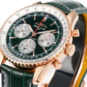 Breitling Navitimer Chronograph Super Clone – BLS Factory Rose Gold Case Green Dial Edition