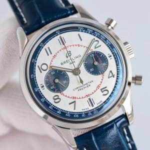 Super Clone Breitling Premier Chronograph 42 Blue-Silver Bi-Color Dial – KB Factory