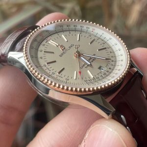 Breitling Navitimer Super Clone – TW Factory Rose Gold Bezel Cream Dial on Italian Calf Leather