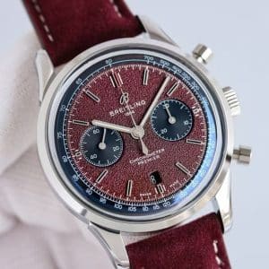 Super Clone Breitling Premier Chronograph 42 Burgundy Textured Dial – KB Factory