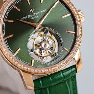 Super Clone Vacheron Constantin Traditionnelle 89000 Series 41mm Green Dial White Gold Case Leather Strap KB Factory