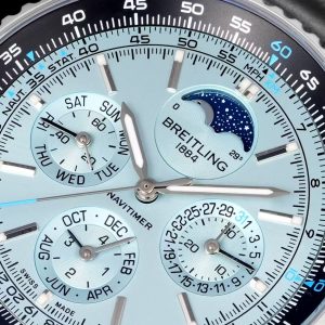 Breitling Navitimer Moonphase Calendar Super Clone – BLS Factory Silver Case Ice Blue Dial Edition
