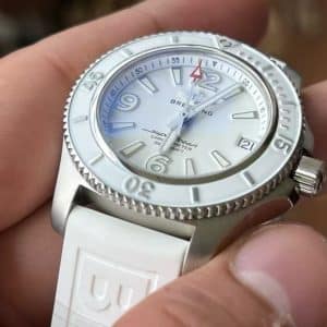 Super Clone Breitling Superocean 44 White Dial Stainless Steel White Rubber Strap BLS Factory