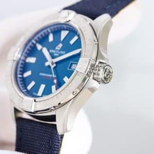 Super Clone Breitling Avenger 43 Blue Dial Stainless Steel Fabric Strap GF Factory