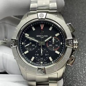 Super Clone Breitling Chronomat 42 Black Dial Stainless Steel Bracelet BLS Factory