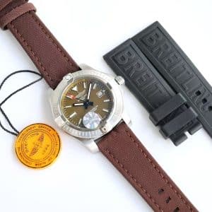 Super Clone Breitling Avenger 43 Brown Dial Stainless Steel Military Strap GF Factory (Angle II Edition)