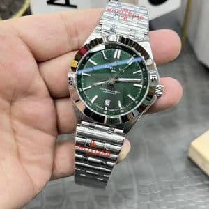 Super Clone Breitling Chronomat GMT 40 Green Dial Stainless Steel Bracelet BLS Factory China Replica Edition