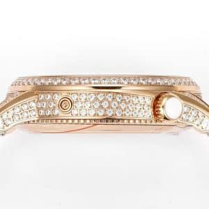 Super Clone Vacheron Constantin Égérie 4605F/000R-B496 37mm Silver Dial Rose Gold Case Diamond Lug Leather Strap ZF Factory