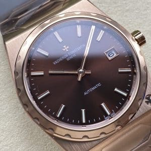 Super Clone Vacheron Constantin Historiques 4200H/000R-9359 37mm Brown Dial Rose Gold Case Integrated Bracelet SJ Factory