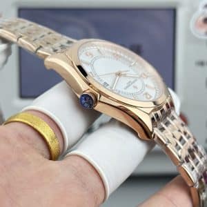 Super Clone Vacheron Constantin Fiftysix 40mm Silver Sector Dial Pink Gold Case Bracelet ZF Factory