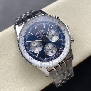 Breitling Navitimer Super Clone by BLS Factory — Steel Case, Blue Dial, On the Wrist in Motion