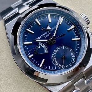 Super Clone Vacheron Constantin Overseas Dual Time 41mm Blue Dial Stainless Steel Bracelet BBS Factory