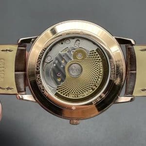 Super Clone Vacheron Constantin Patrimony 40mm White Dial Rose-Gold Case Brown Gradient Leather Strap MKS Factory (Ref. 85180 · 9015-Based 2450 Clone)