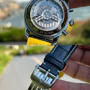 Breitling Navitimer Super Clone by BLS Factory — Steel Case, Dark Dial, Black Leather Strap