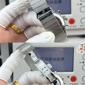 Super Clone Breitling Top Time 41 Ice-Blue Dial Stainless Steel Mesh Bracelet BLS Factory