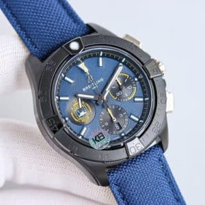 Super Clone Breitling Avenger 45 Blue Dial Black Steel Tactical Strap KB Factory